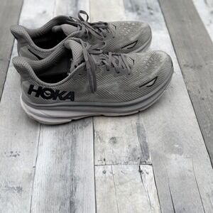 Hoka Clifton 9 Wide Men Running Shoe Grey Harbor Mist Black 1132210 HMBC 11.5 2E